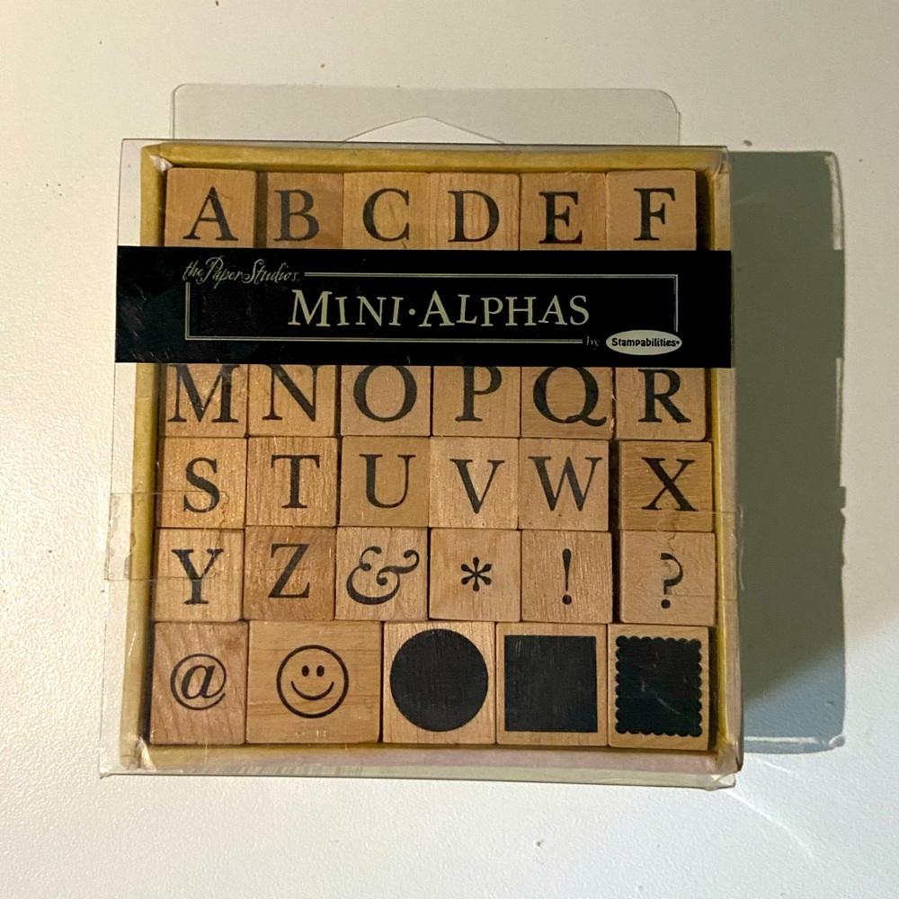 Alphabet Rubber Stamps by The Paper Studio | 35 Stamps Serif Alphabet & Symbols